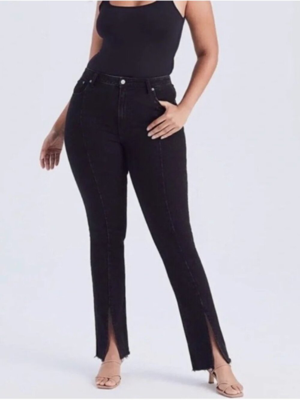 Abercrombie & Fitch Curve Love Women's The Skinny High Rise Split Leg Jeans